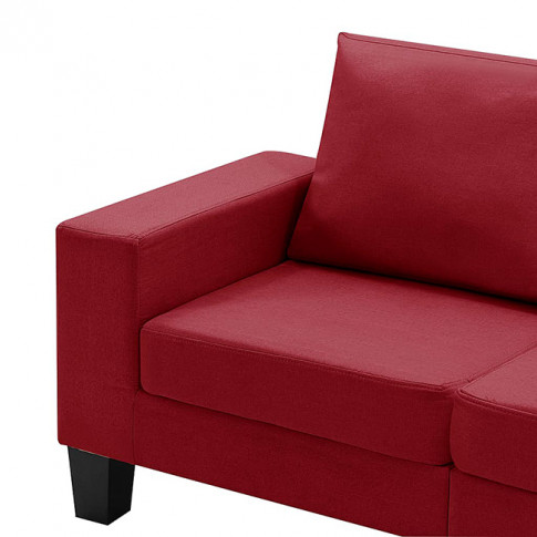 Ponadczasowa trzyosobowa sofa czerwona Lurra 3Q