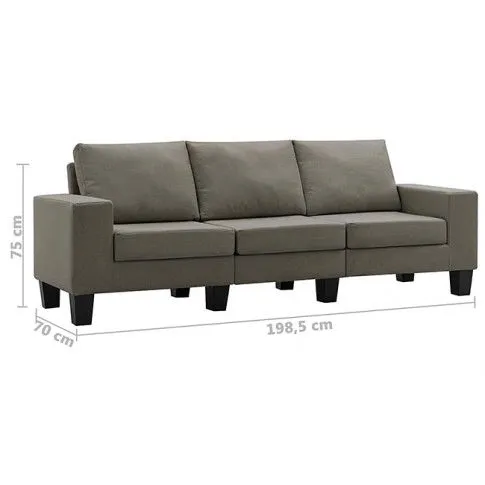 Ponadczasowa trzyosobowa sofa taupe Lurra 3Q