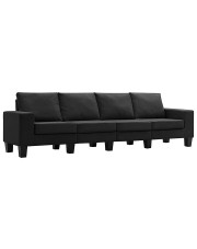 4-osobowa czarna sofa z poduszkami - Lurra 4Q w sklepie Edinos.pl