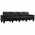 4-osobowa czarna sofa z poduszkami - Lurra 4Q