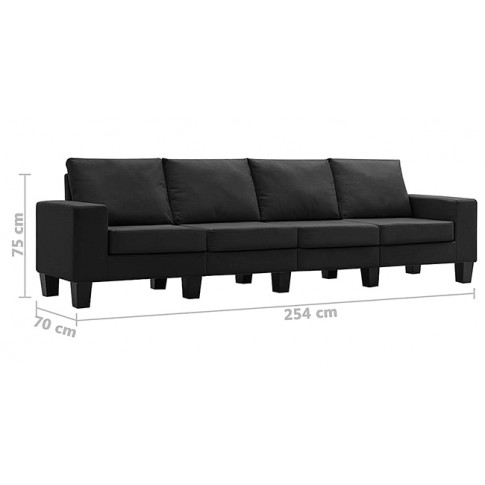 4-osobowa sofa czarna Lurra 4Q