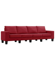 Ponadczasowa 4-osobowa czerwona sofa - Lurra 4Q w sklepie Edinos.pl