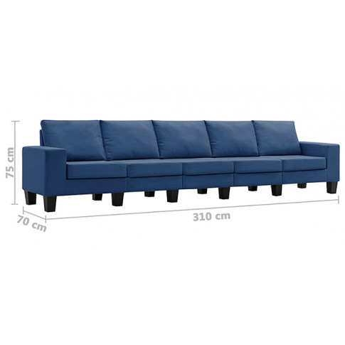 Ponadczasowa 5-osobowa sofa niebieska Lurra 5Q