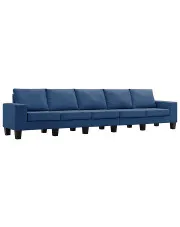 Ponadczasowa 5-osobowa niebieska sofa do poczekalni - Lurra 5Q w sklepie Edinos.pl