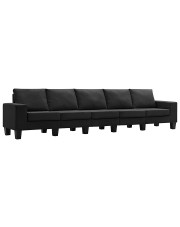 5-osobowa sofa z poduszkami czarna - Lurra 5Q w sklepie Edinos.pl