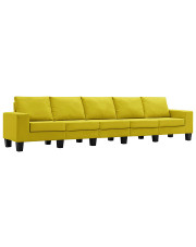 Ponadczasowa 5-osobowa żółta sofa - Lurra 5Q w sklepie Edinos.pl