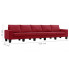 Ponadczasowa 5-osobowa sofa czerwona Lurra 5Q 