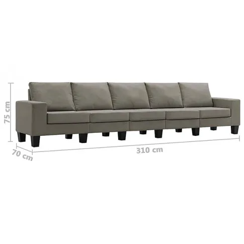 Ponadczasowa 5-osobowa sofa taupe Lurra 5Q