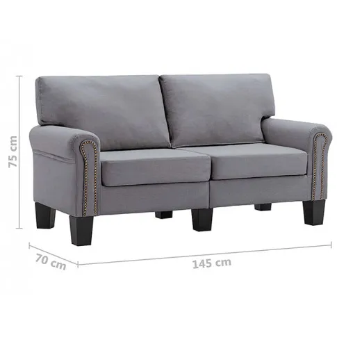 Luksusowa dwuosobowa sofa jasnoszara Alaia 2X 