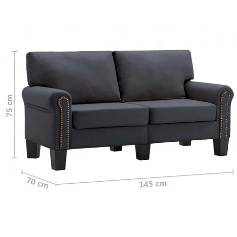 Luksusowa dwuosobowa sofa ciemnoszara Alaia 2X