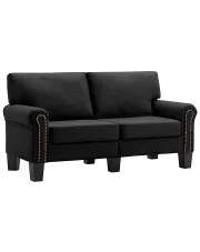 Luksusowa dwuosobowa sofa czarna - Alaia 2X