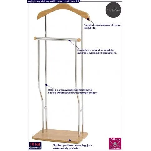 Fotografia Podłogowy wieszak stojący Sanati 4X - buk z kategorii Meble na ubrania