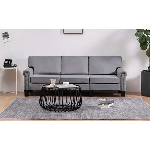 Luksusowa trzyosobowa sofa jasnoszara Alaia 3X