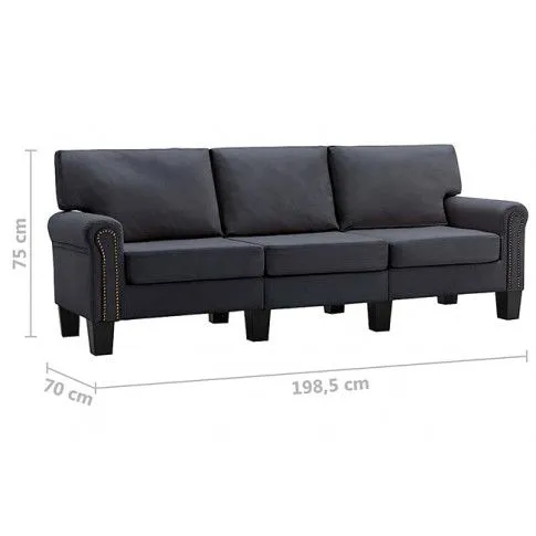 Trzyosobowa ciemnoszara sofa Alaia 3X