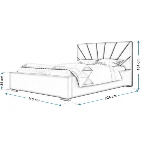Wymiary tapicerowanego łóżka 90x200 Rayon