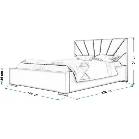 Wymiary tapicerowanego łóżka 120x200 Rayon