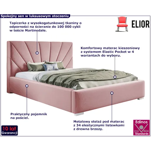 Tapicerowane łóżko 120x200 Rayon 3X