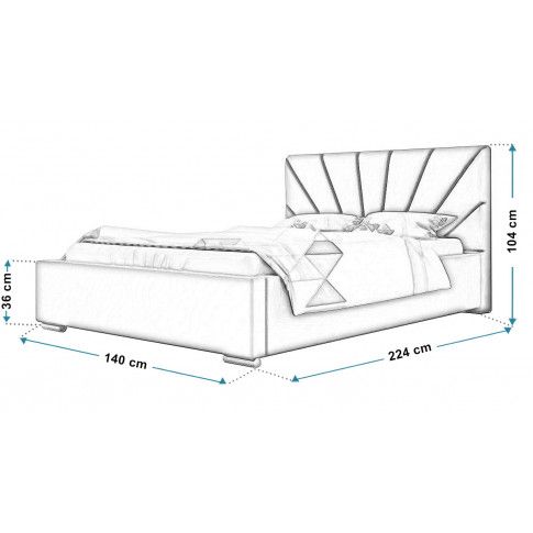Wymiary tapicerowanego łóżka 120x200 Rayon