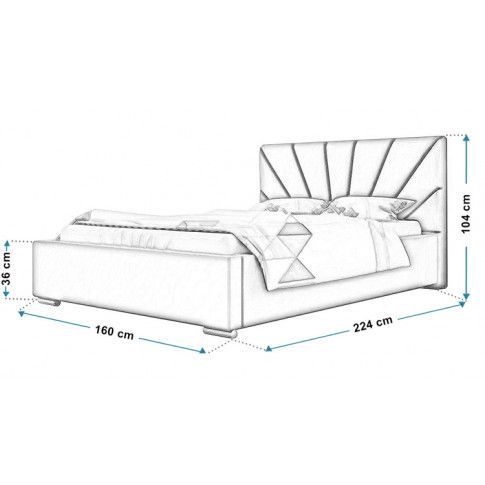 Wymiary tapicerowanego łóżka 140x200 Rayon
