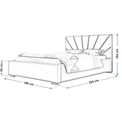 Wymiary tapicerowanego łóżka 140x200 Rayon