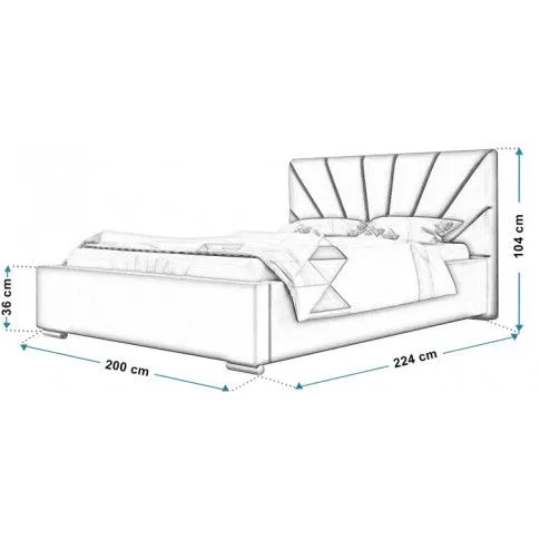 Wymiary tapicerowanego łóżka 180x200 Rayon