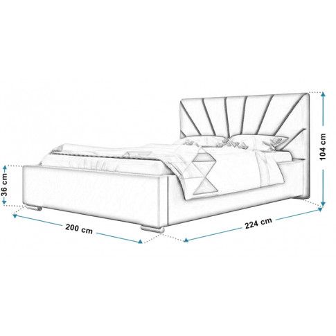 Wymiary tapicerowanego łóżka 180x200 Rayon