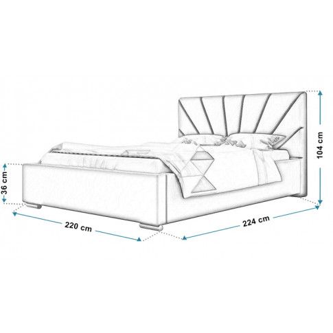 Wymiary tapicerowanego łóżka 200x200 Rayon
