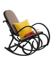 Drewniany fotel bujany w kolorze Wenge X3 - Patma w sklepie Edinos.pl