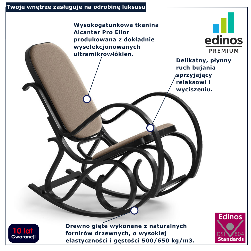 Fotel bujany Patma wenge