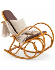 Drewniany fotel bujany w kolorze Olcha - Patma w sklepie Edinos.pl