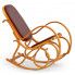 Drewniany fotel bujany tapicerowany eco skórą Dixel olcha