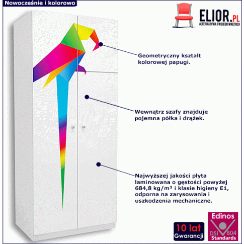 Szafa dziecięca z drążkiem Elif 19X 
