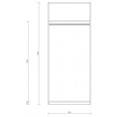 Szafa z półką i drążkiem Elif 19X