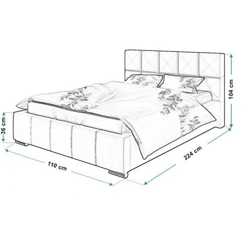 Wymiary tapicerowanego łóżka 90x200 Lanetti