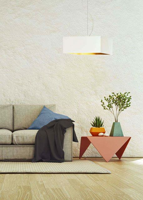 Regulowana lampa wisząca L776-Morivo ze złotym wnętrzem abażura