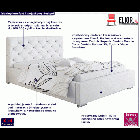 Tapicerowane łóżko z metalowym stelażem 120x200 Loran 3X