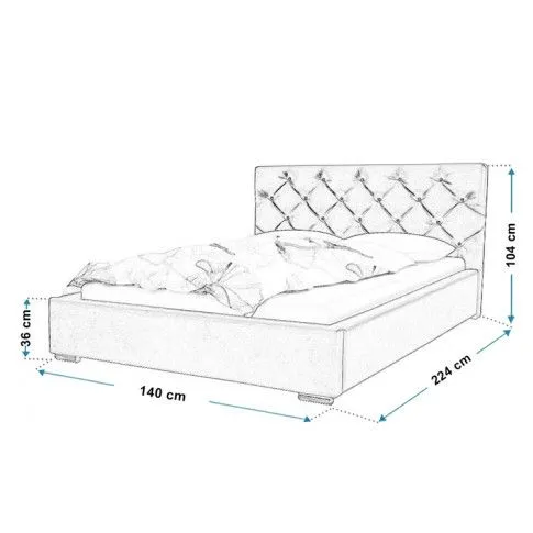 Wymiary pikowanego łóżka 120x200 Loran