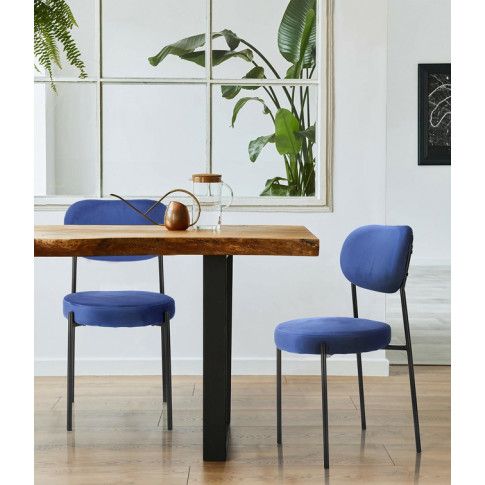 Niebieskie krzesło Libio komfortowe