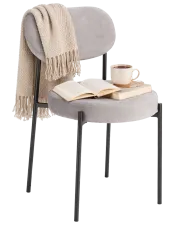 Szare minimalistyczne krzesło tapicerowane - Halvox w sklepie Edinos.pl