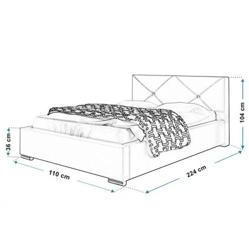 Wymiary tapicerowanego łóżka 90x200 Lenomi