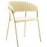 Beżowe krzesło tapicerowane w stylu glamour - Piano 2X