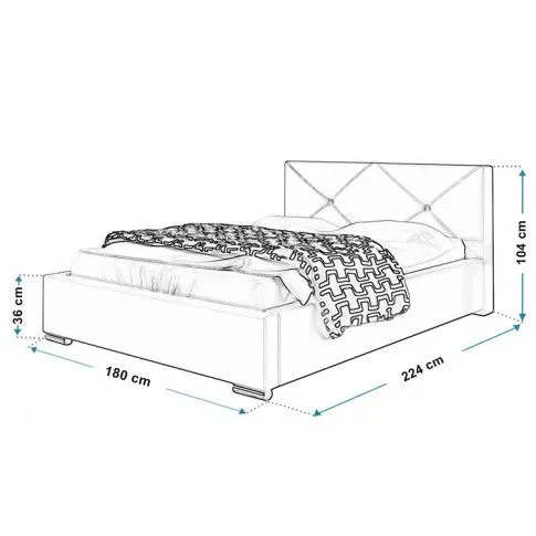 Wymiary tapicerowanego łóżka 160x200 Lenomi