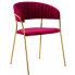 Burgundowe krzesło ze złotymi nóżkami Piano 2X