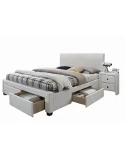 Białe łóżko nowoczesne dwuosobowe - Kamillo 2X 160x200 w sklepie Edinos.pl