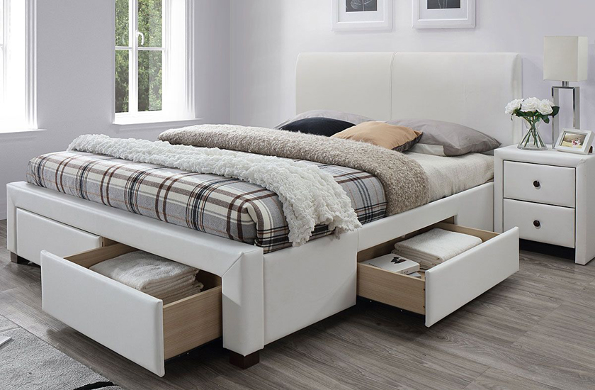 Białe łóżko Kamillo 2X 160x200