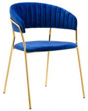 Krzesło ciemnoniebieske w stylu glamour- Piano 2X w sklepie Edinos.pl