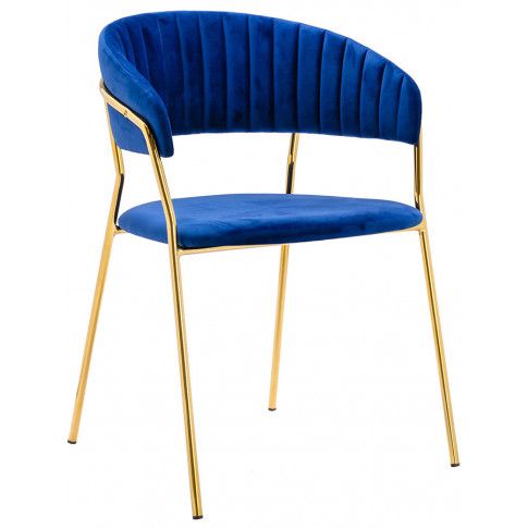 Granatowe krzeslo w stylu glamour Piano 2X