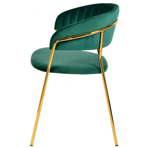 Krzesło ciemnozielone ze złotymi nóżkami Piano 2X