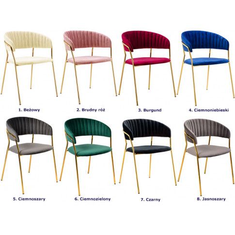 Krzesła tapicerowane ze złotymi nóżkami Piano 2X 
