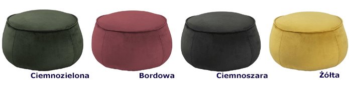Miękkie duże pufy welurowe Ziro - eleganckie